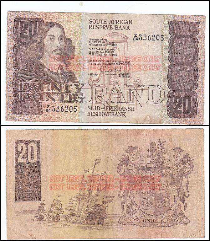 SOUTH AFRICA REPLACEMENT 20 RAND GERHARD DE KOCK Z24 326205