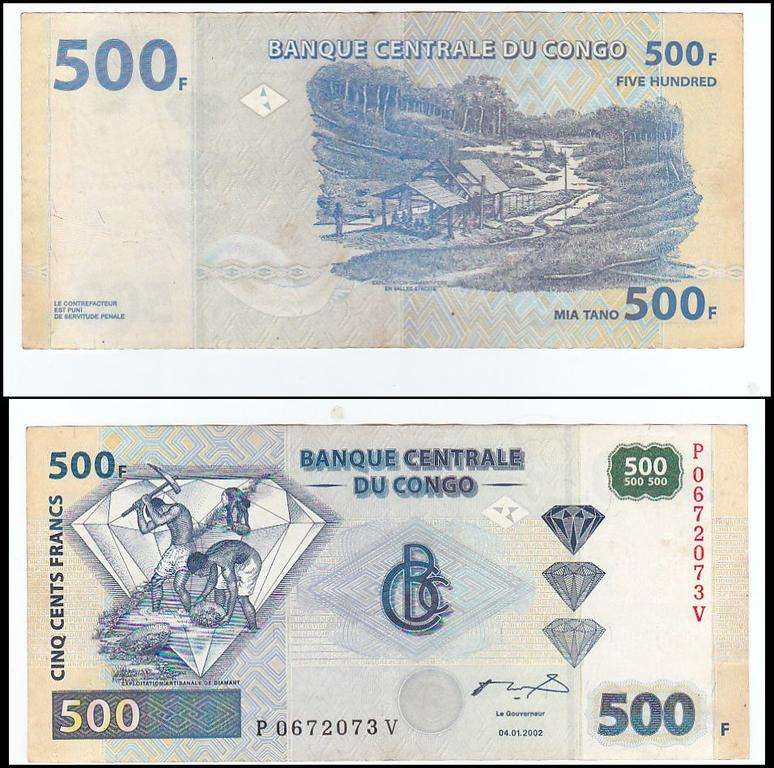 CONGO 500 FRANCS 2002
