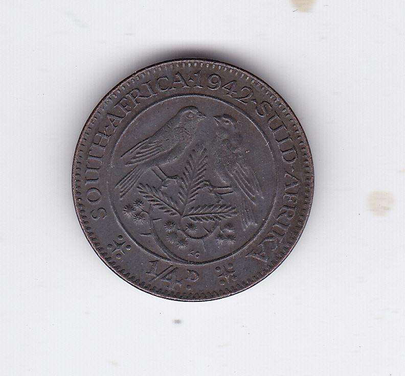 SOUTH AFRICA FARTHING 1942 HIGH GRADE