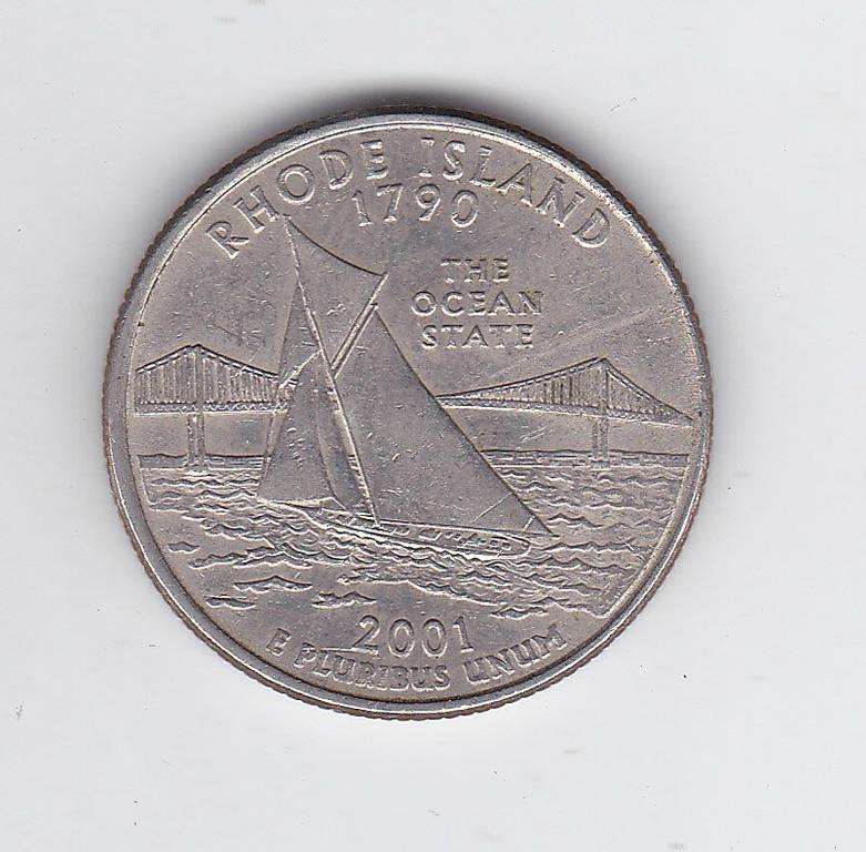 USA QUARTER DOLLAR RHODE ISLAND 2001
