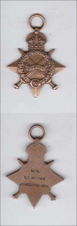 1914-15 STAR BURG. B.C.BOOYSEN STANDERTON KDO.
