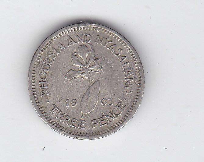 RHODESIA AND NYASALAND 3 PENCE 1963