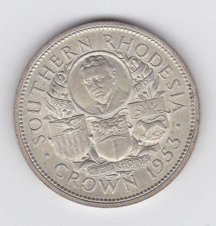 SOUTHERN RHODESIA SILVER CROWN 1953 - HIGH GRADE