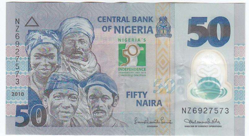 NIGERIA 50 NAIRA 2010 POLYMER(PLASTIC NOTE)