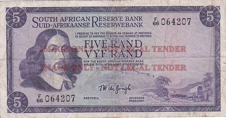 SOUTH AFRICA 5 RAND DE JONGH F66 064207