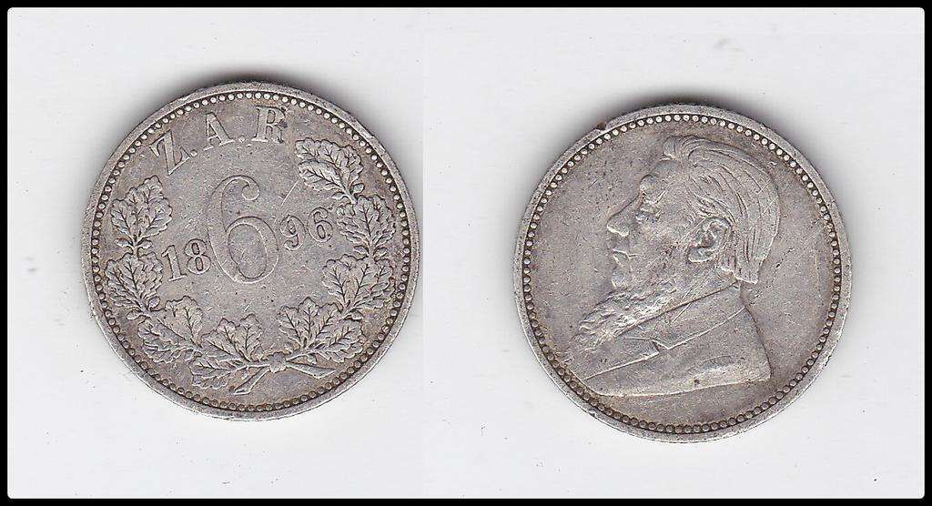 ZAR SIXPENCE 1896