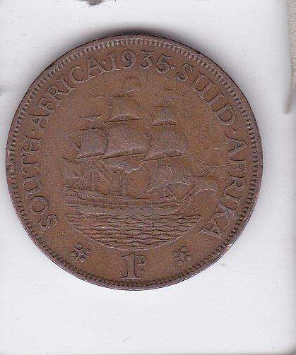 SOUTH AFRICA 1 PENNY 1935