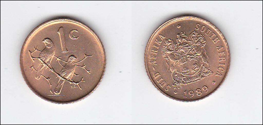 SOUTH AFRICA 1 CENT 1989 EF