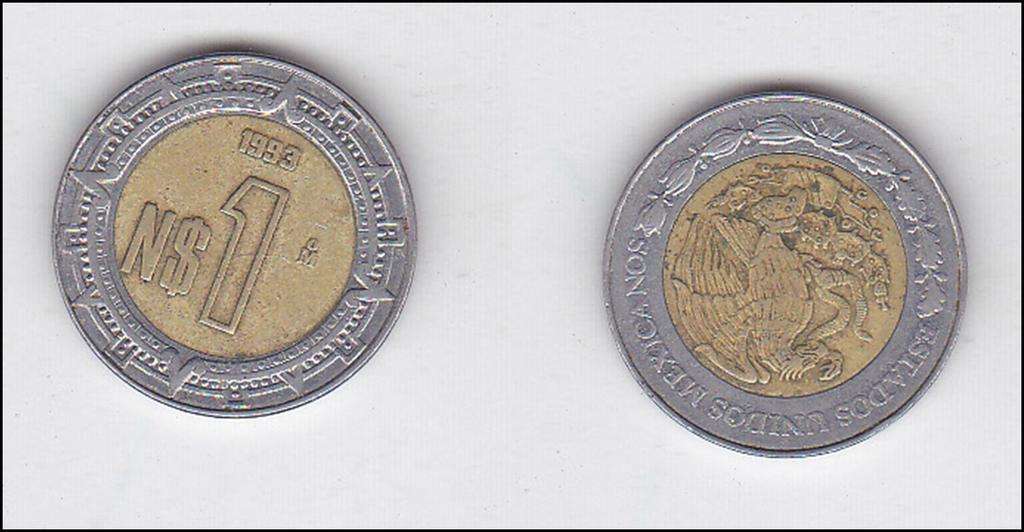 MEXICO 1 PESO 1993 BI METAL