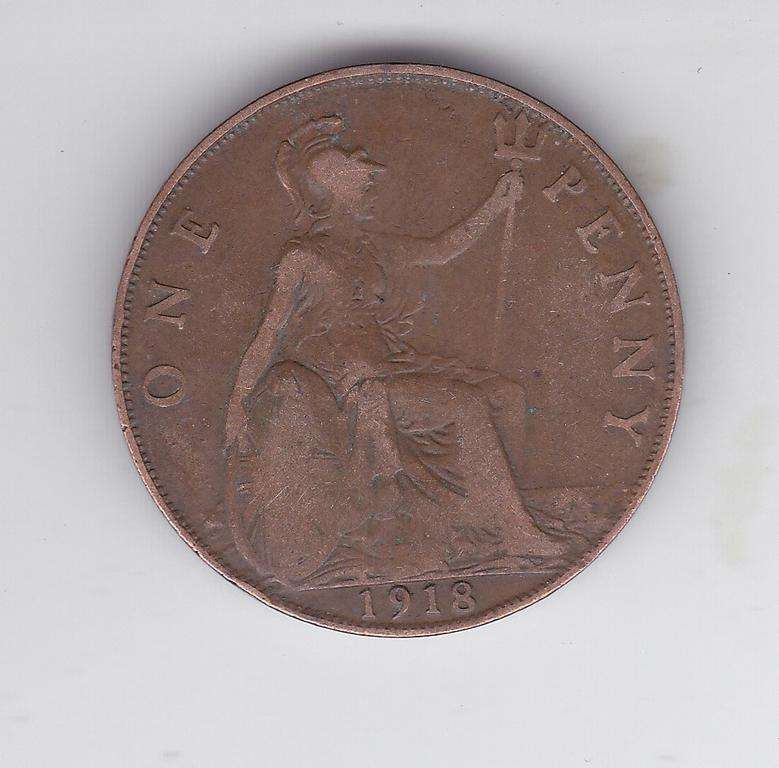 GREAT BRITAIN 1 PENNY 1918