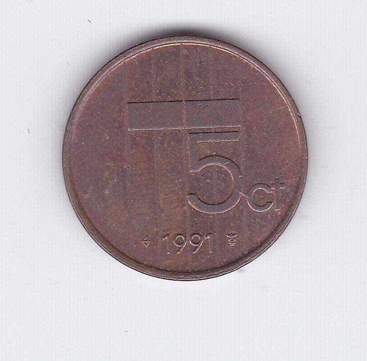 NETHERLANDS 5 CENTS 1991