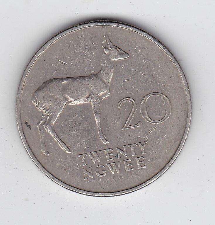 ZAMBIA 20 NGWEE 1968