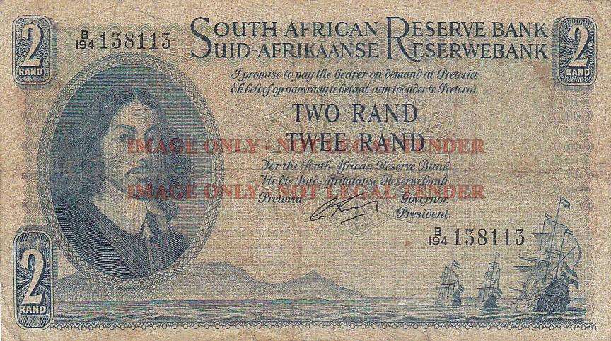 SOUTH AFRICA 2 RAND G.RISSIK # B194 138113/1962