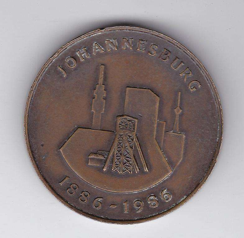 JOHANNESBURG 1886-1986 MEDALLION