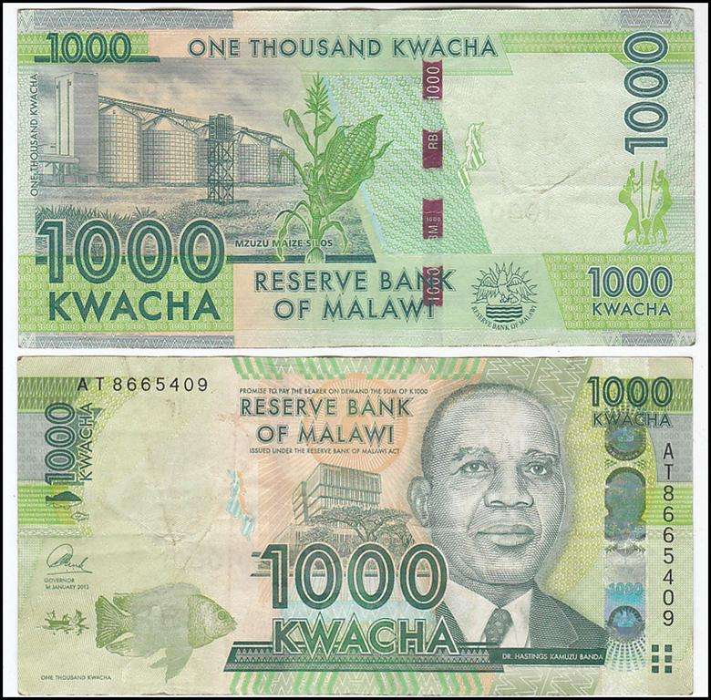 MALAWI 1000 KWACHA 2013 FV = R26.90
