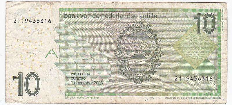 NETHERLANDS ANTILLES 10 GUILDER 1ST DECEMBER 2003 # 211 9436316