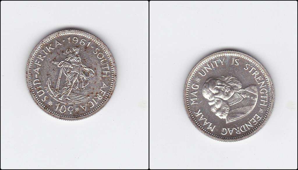 SOUTH AFRICA 10 CENTS 1961 - HIGH GRADE