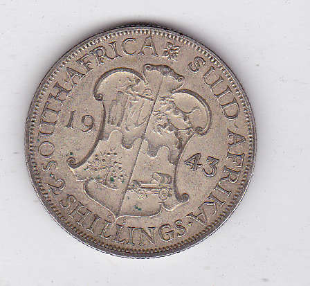 SOUTH AFRICA 2 SHILLINGS 1943