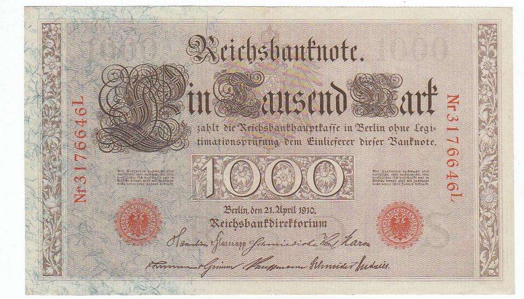 GERMANY 1000 MARK 21 APRIL 1910