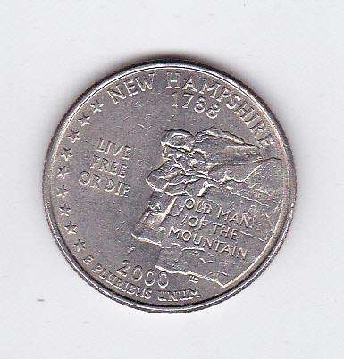 USA QUARTER DOLLAR NEW HAMPSHIRE 2000 HIGH GRADE