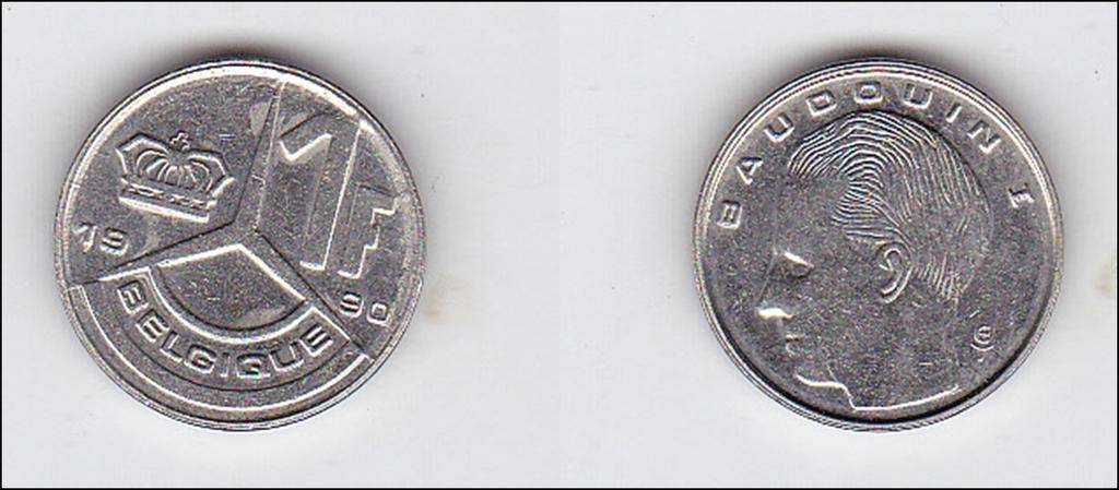 BELGIUM 1 FRANK 1990 HIGH GRADE