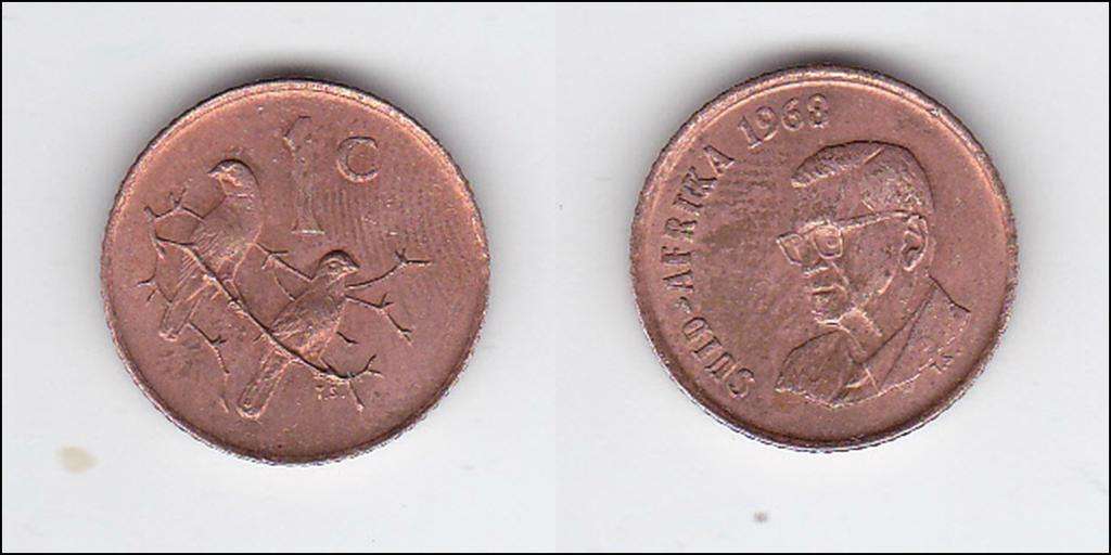 SOUTH AFRICA 1 CENT 1968 HIGH GRADE