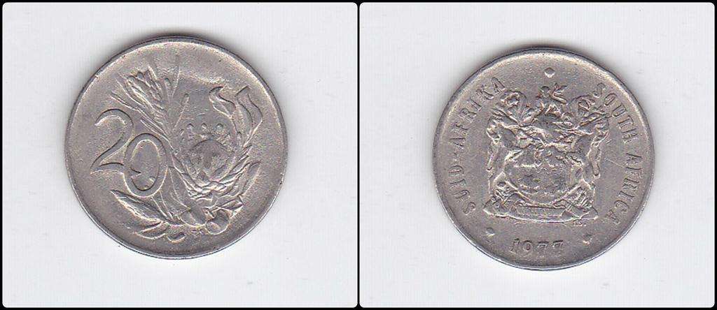 SOUTH AFRICA 20 CENTS 1977