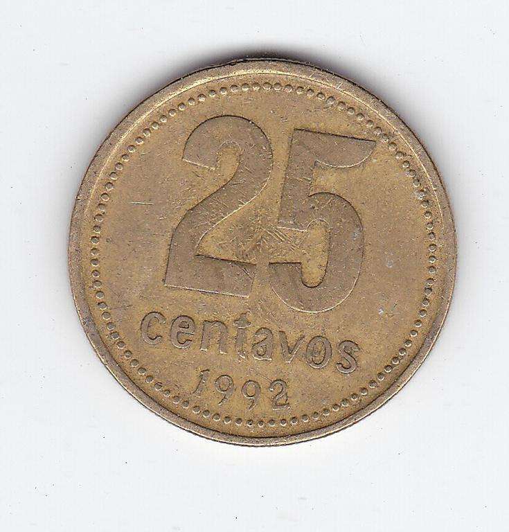 ARGENTINA 25 CENTAVOS 1992