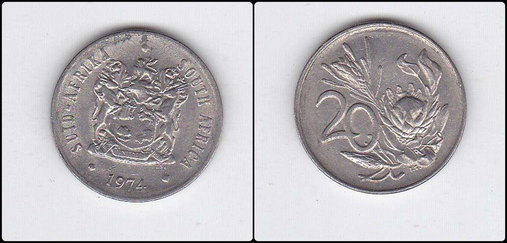 SOUTH AFRICA 20 CENTS 1974