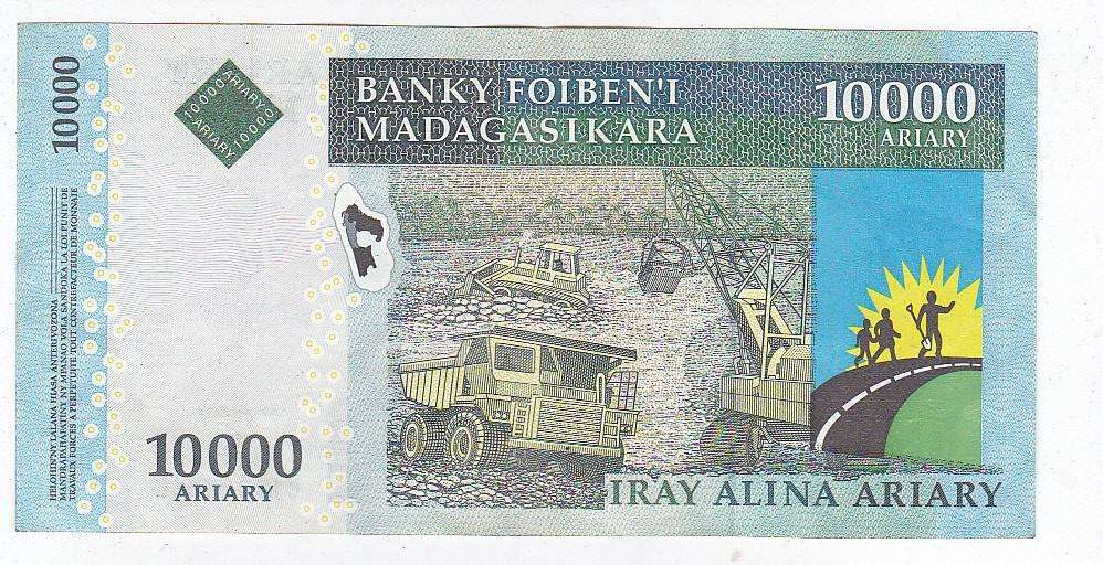MADAGASCAR 10 000 ARIARY FACE VALUE R43.5
