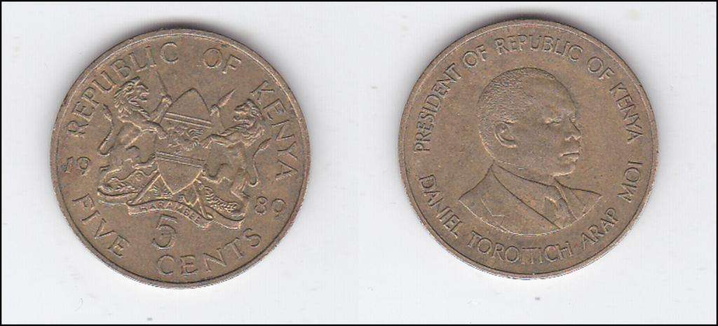 KENYA 5 CENTS 1989 HIGH GRADE