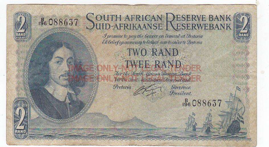 SOUTH AFRICA 2 RAND G.RISSIK B196 088637 / 1962