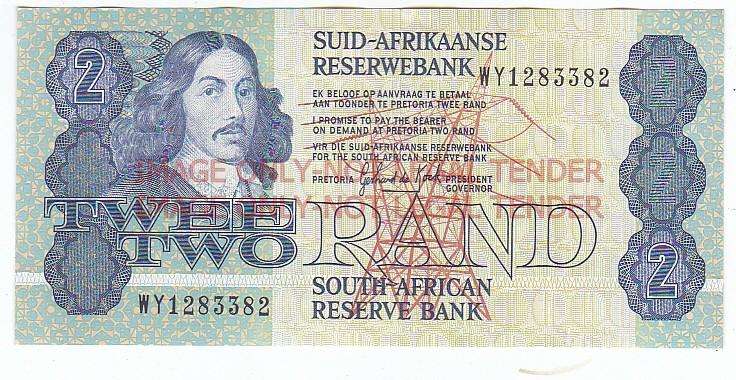 SOUTH AFRICA REPLACEMENT 2 RAND GERHARD DE KOCK WY1283382 HIGH GRADE / 1990