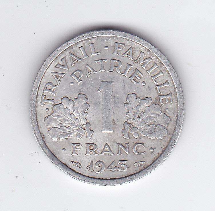 FRANCE 1 FRANC 1943