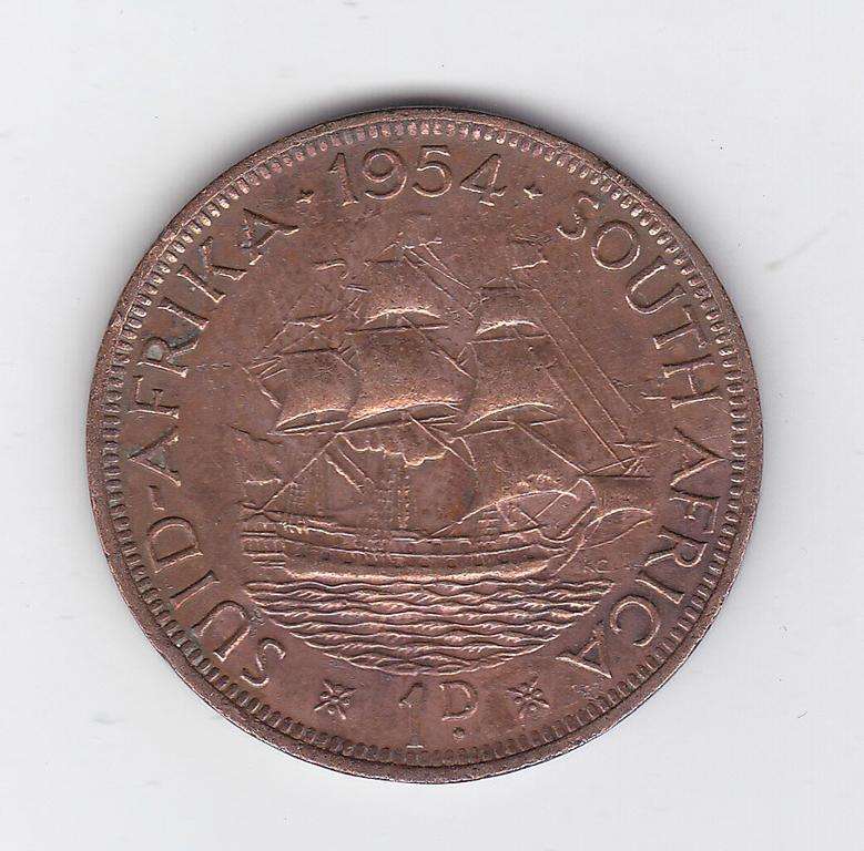 SOUTH AFRICA 1 PENNY 1954