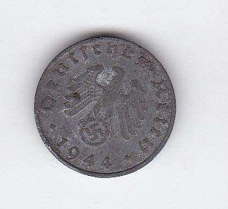 GERMANY 1 PFENNIG  1944 SWASTIKA