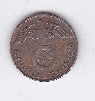 GERMANY 2 PFENNIG 1940 SWASTIKA