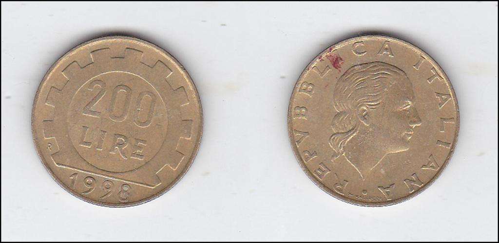 ITALY 200 LIRE 1998