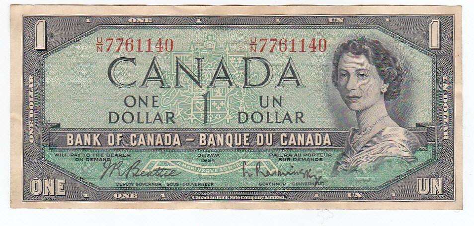 CANADA 1 DOLLAR 1954
