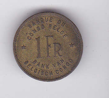 BELGIUM CONGO 1 FRANC 1944