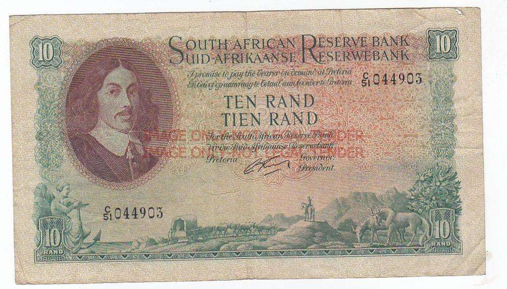 SOUTH AFRICA 10 RAND G.RISSIK C51 044903 / 1962