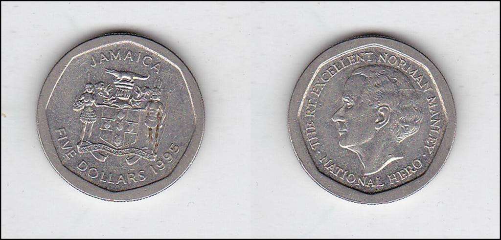 JAMAICA 5 DOLLAR 1995