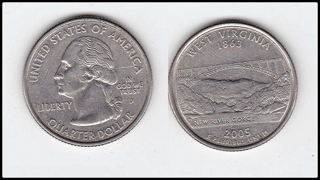 USA QUARTER DOLLAR WEST VIRGINIA 2005