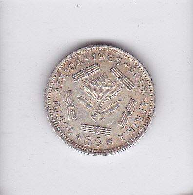 SOUTH AFRICA 5 CENTS 1963 SILVER