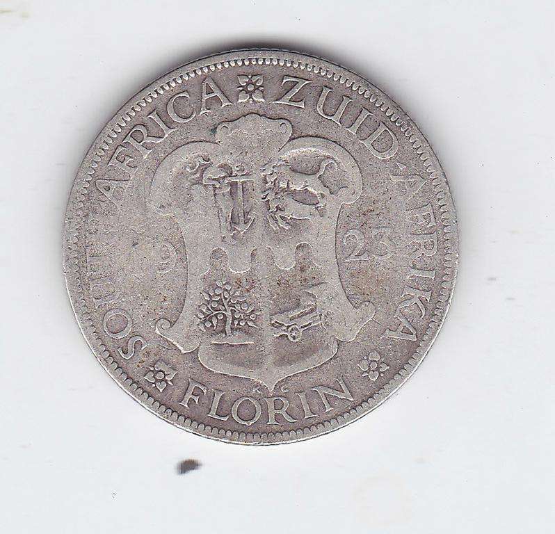 SOUTH AFRICA FLORIN 1923 f = r45 vf = r750