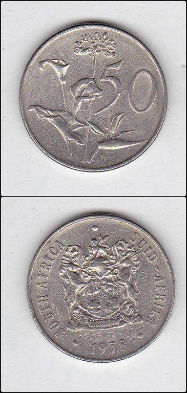 SOUTH AFRICA 50 CENTS 1978