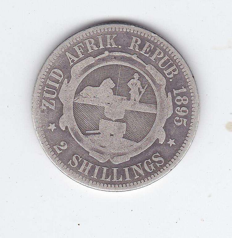 ZAR KRUGER 2 SHILLINGS 1895
