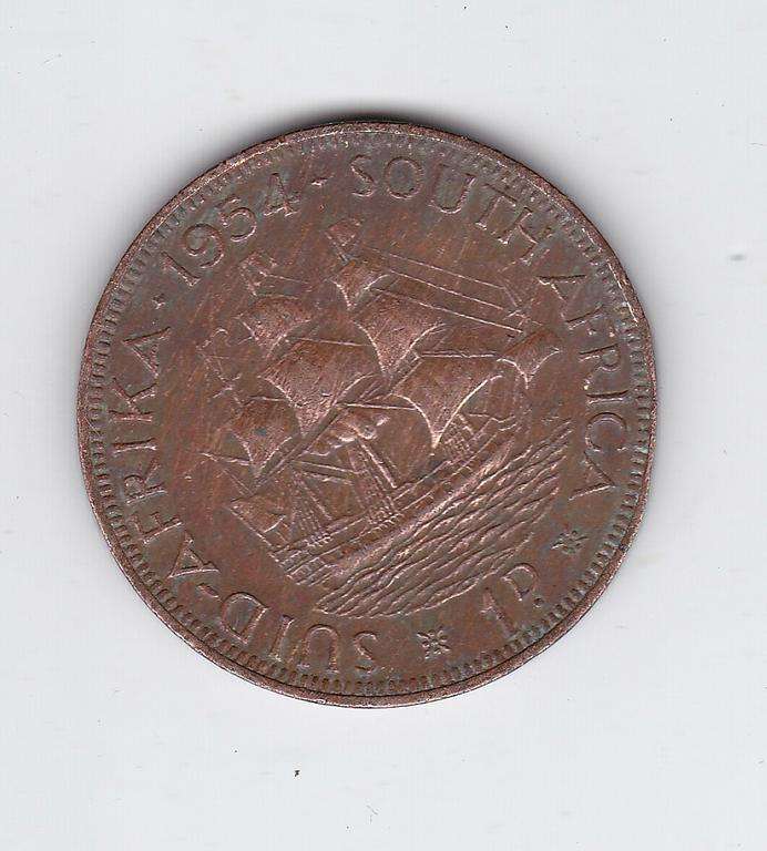 SOUTH AFRICA 1 PENNY 1954