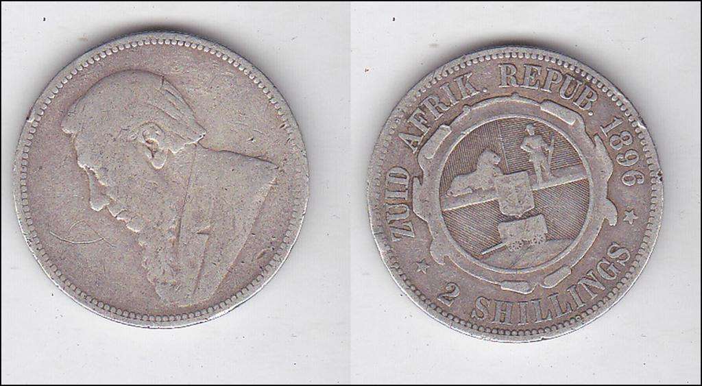 ZAR TWO SHILLINGS 1896 SILVER
