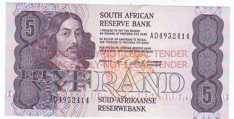 SOUTH AFRICA 5 RAND C.L. STALS AD4932414 1990 - HIGH GRADE